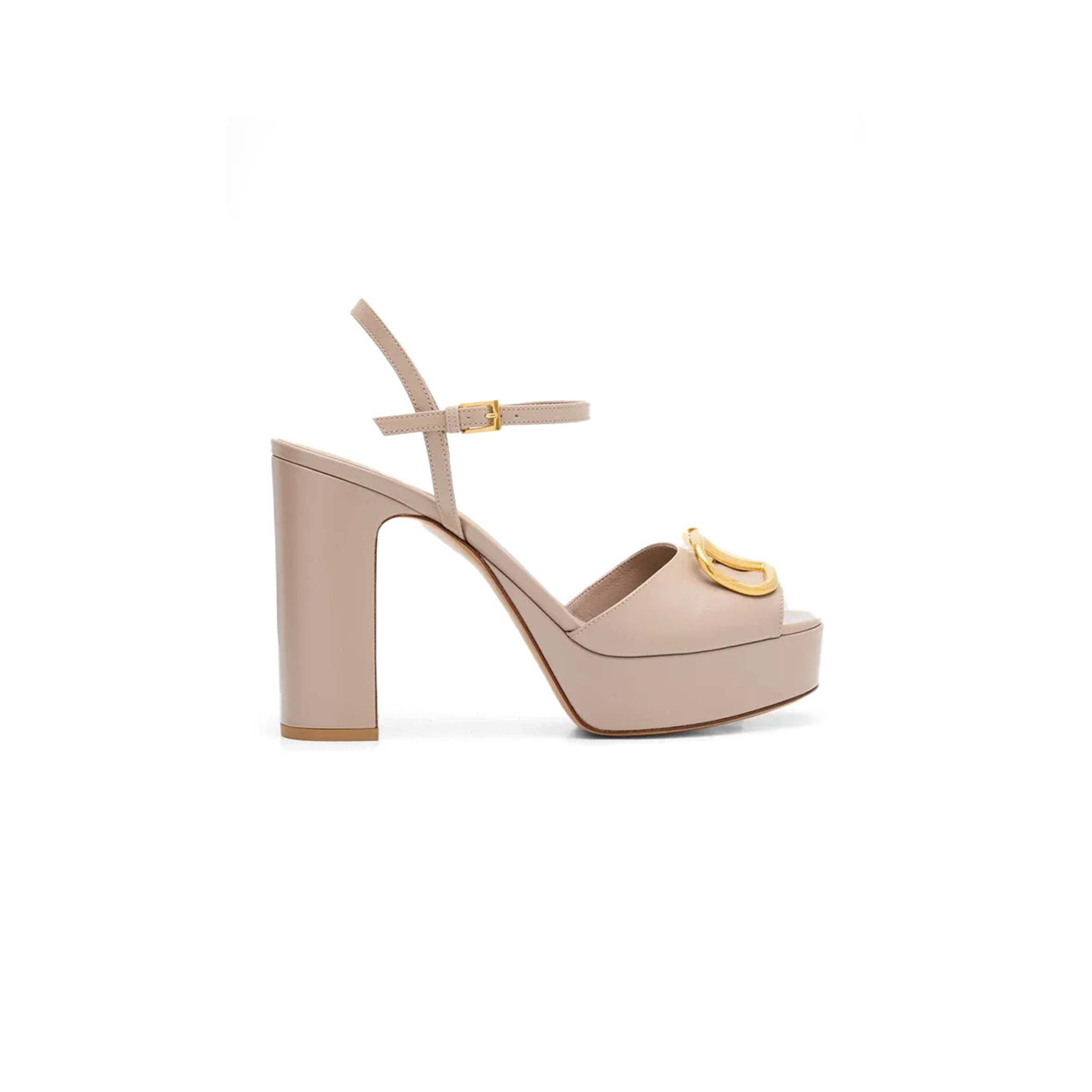 Va1e*ntin0 garavaniv logo 115 leather platform sandals